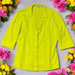 Jil Sander Chartreuse Lightweight Summer Button Up Women’s Size EU36 US(XS)